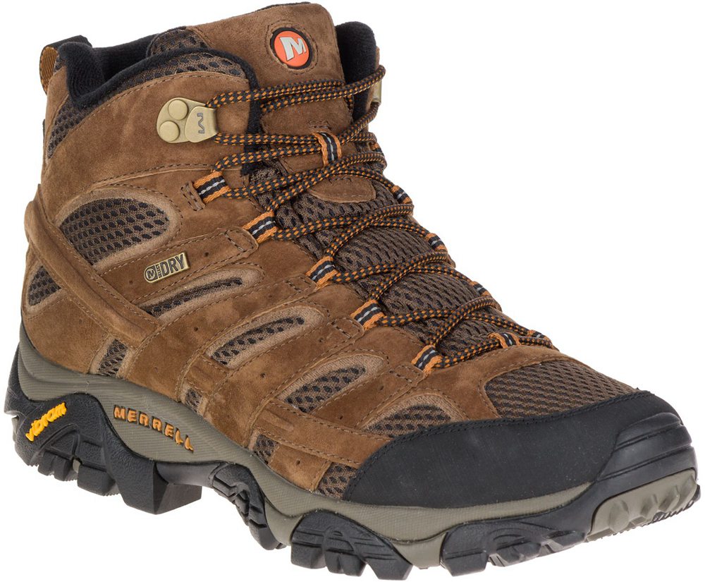 Merrell Hiking Boots Brown - Moab 2 Mid Waterproof - Mens 47VFHBASM